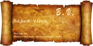 Bajnok Vince névjegykártya